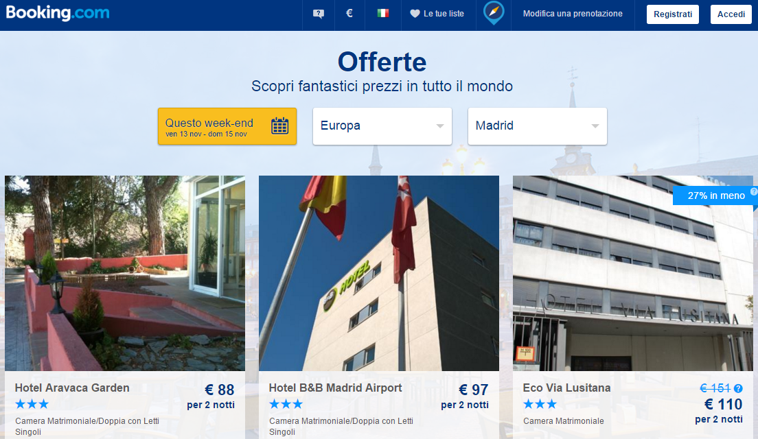 Booking offerte