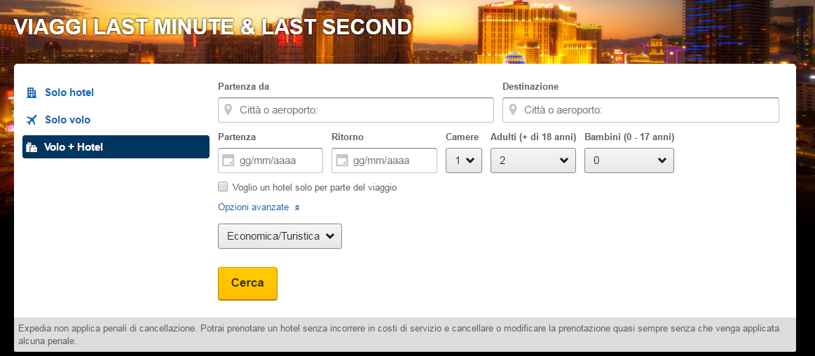 Expedia last minute
