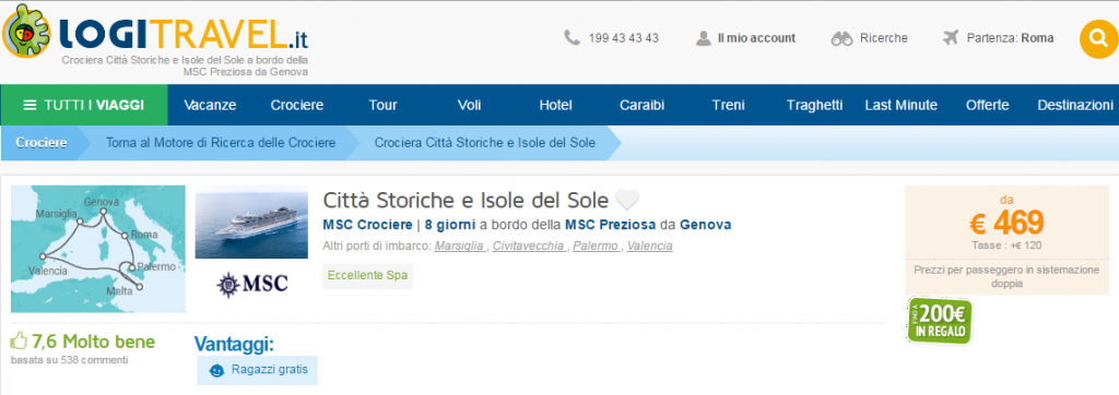 crociere settembre ragazzi gratis