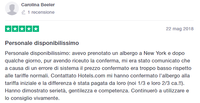 hotels.com opinioni