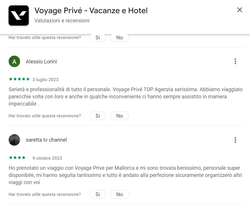 Voyage Privé commenti