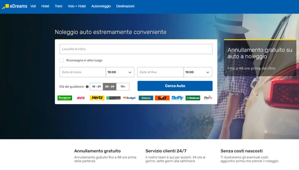 eDreams autonoleggio